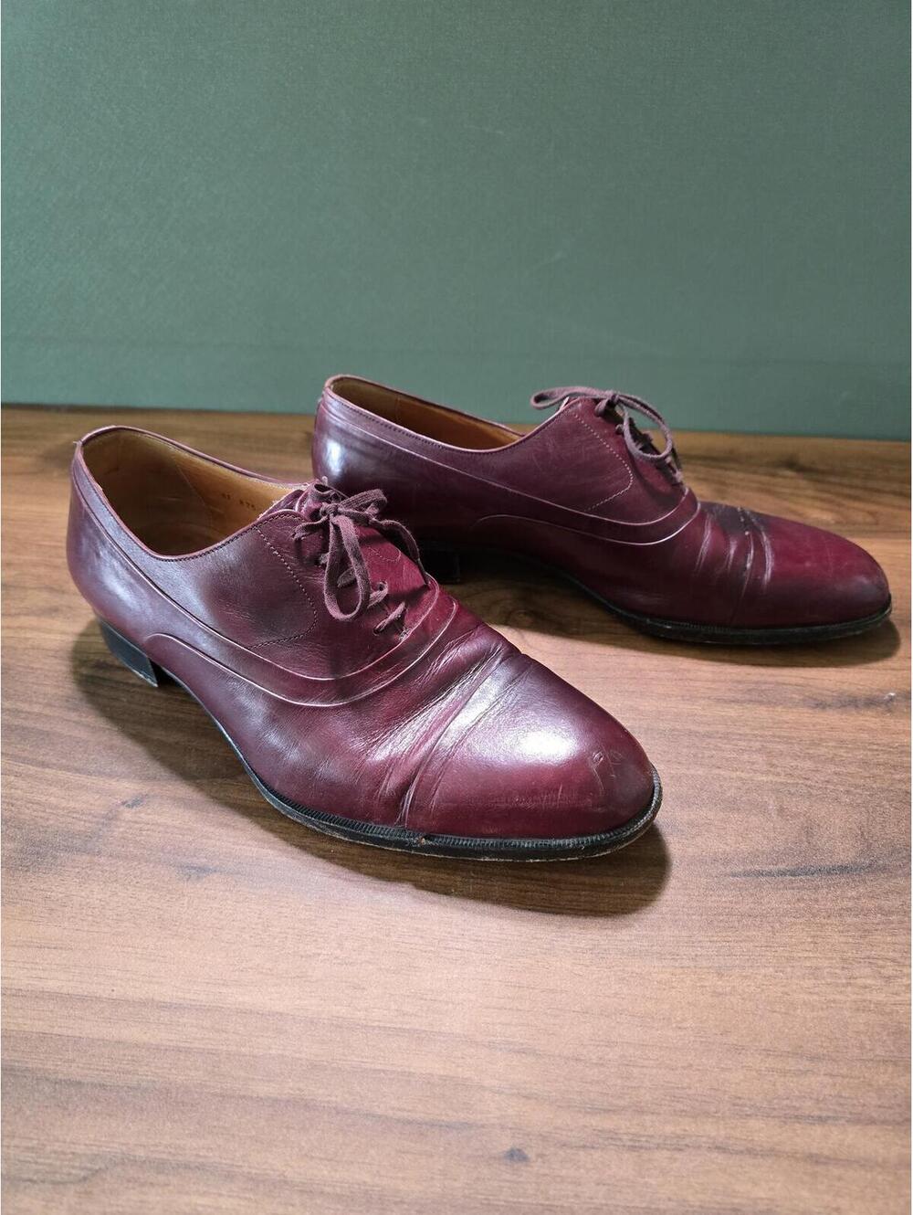 Vintage Dominic D'Bruzzi Grodins Burgundy Leather Oxford Dress Shoes Women's 10 - Picture 2 of 8